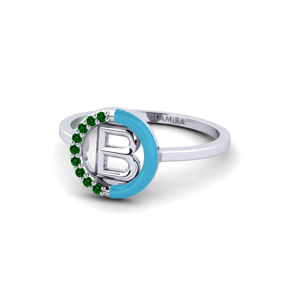 Palladium 950 Grüner Zirkonia Ring Lemnos - B