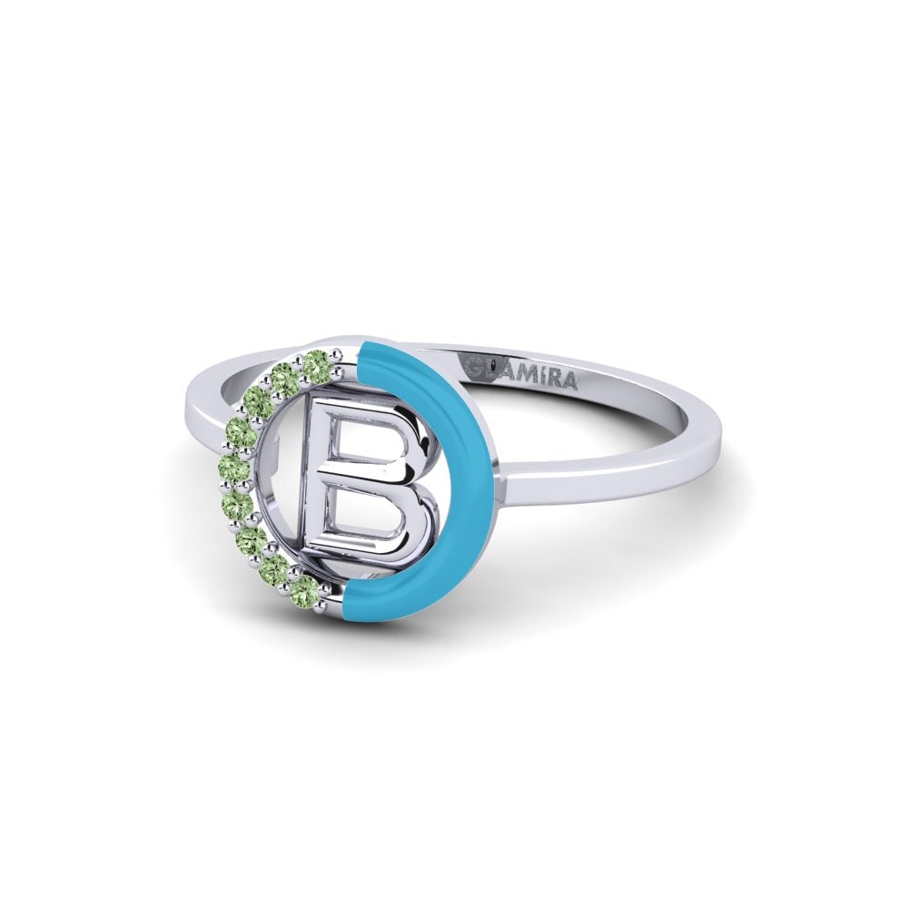 Palladium 950 Grüner Diamant Ring Lemnos - B