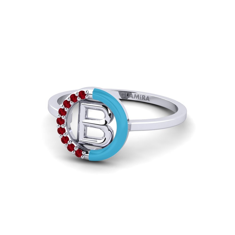 Palladium 950 Roter Zirkonia Ring Lemnos - B