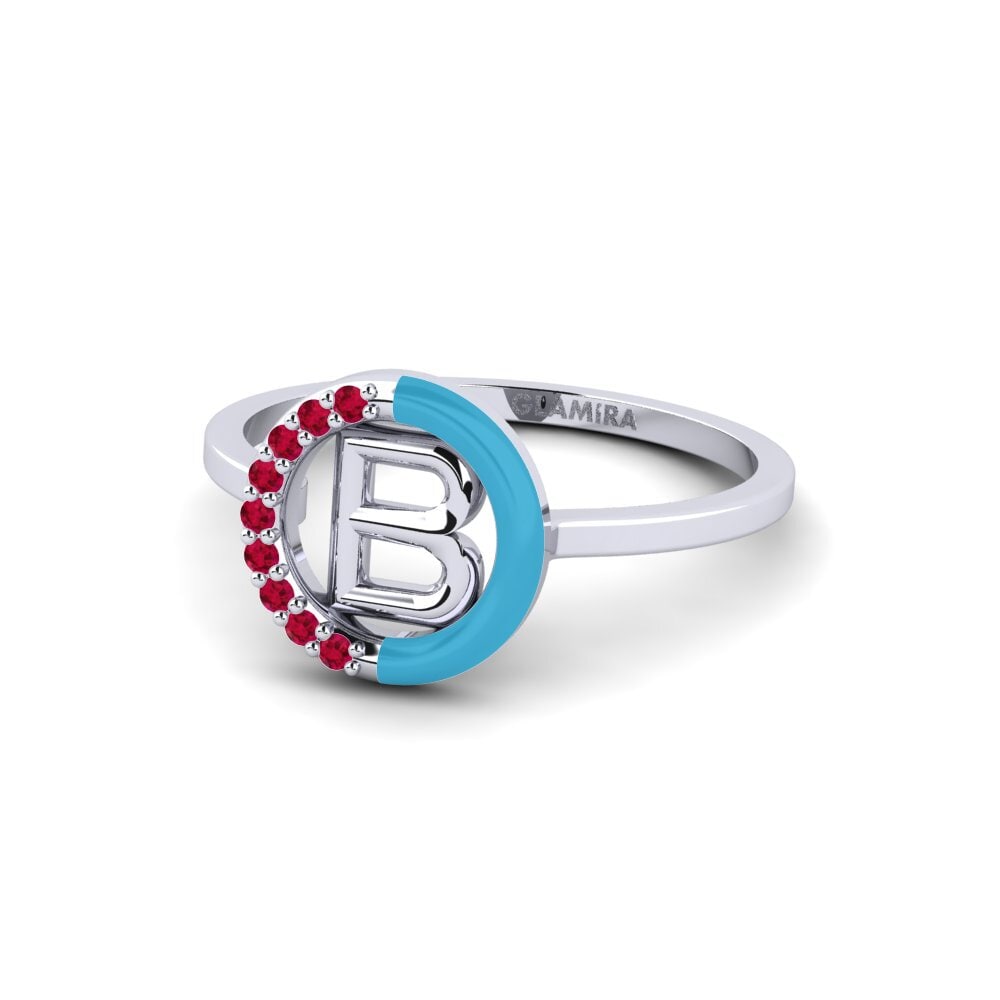 Palladium 950 Rubin Ring Lemnos - B