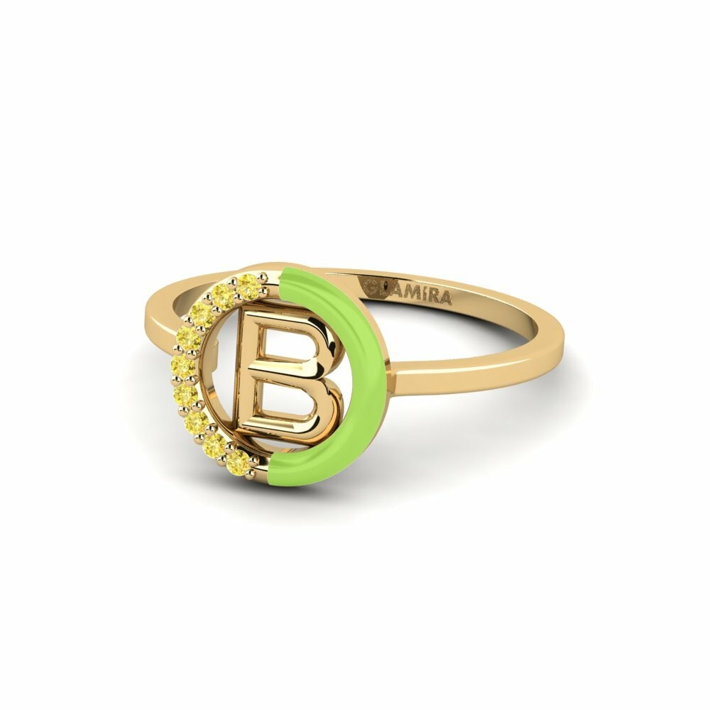 Bagues Saphir Jaune Initial & Name