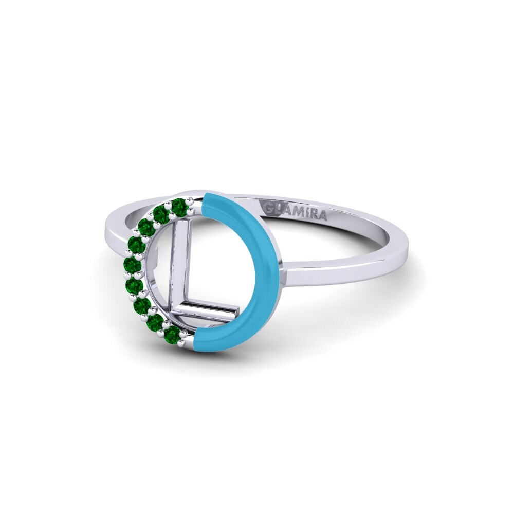 Palladium 950 Grüner Zirkonia Ring Lemnos - L