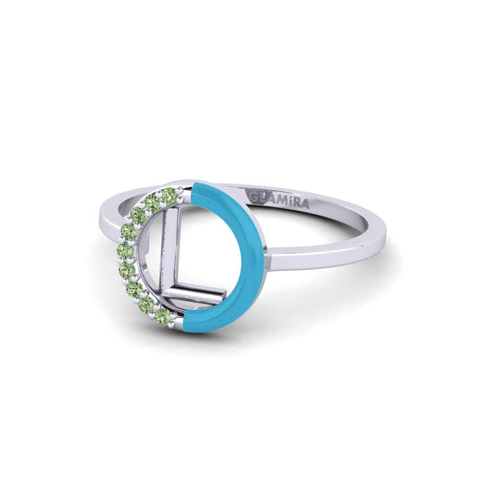 Palladium 950 Grüner Diamant Ring Lemnos - L