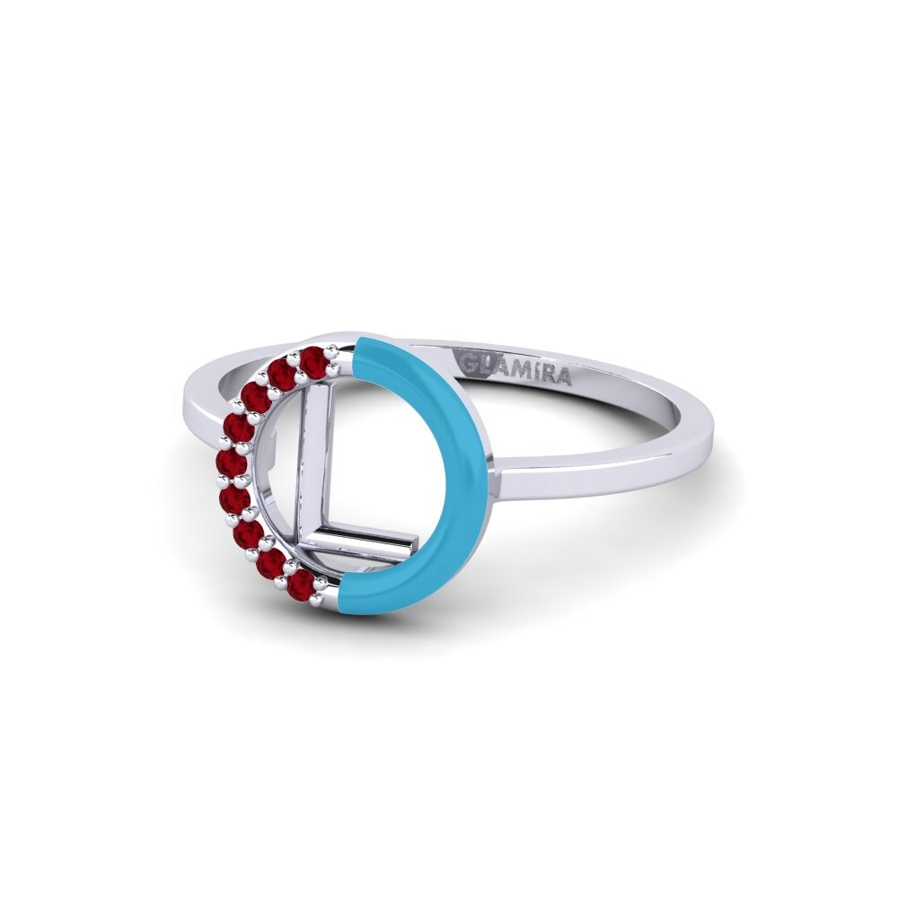 Palladium 950 Roter Zirkonia Ring Lemnos - L