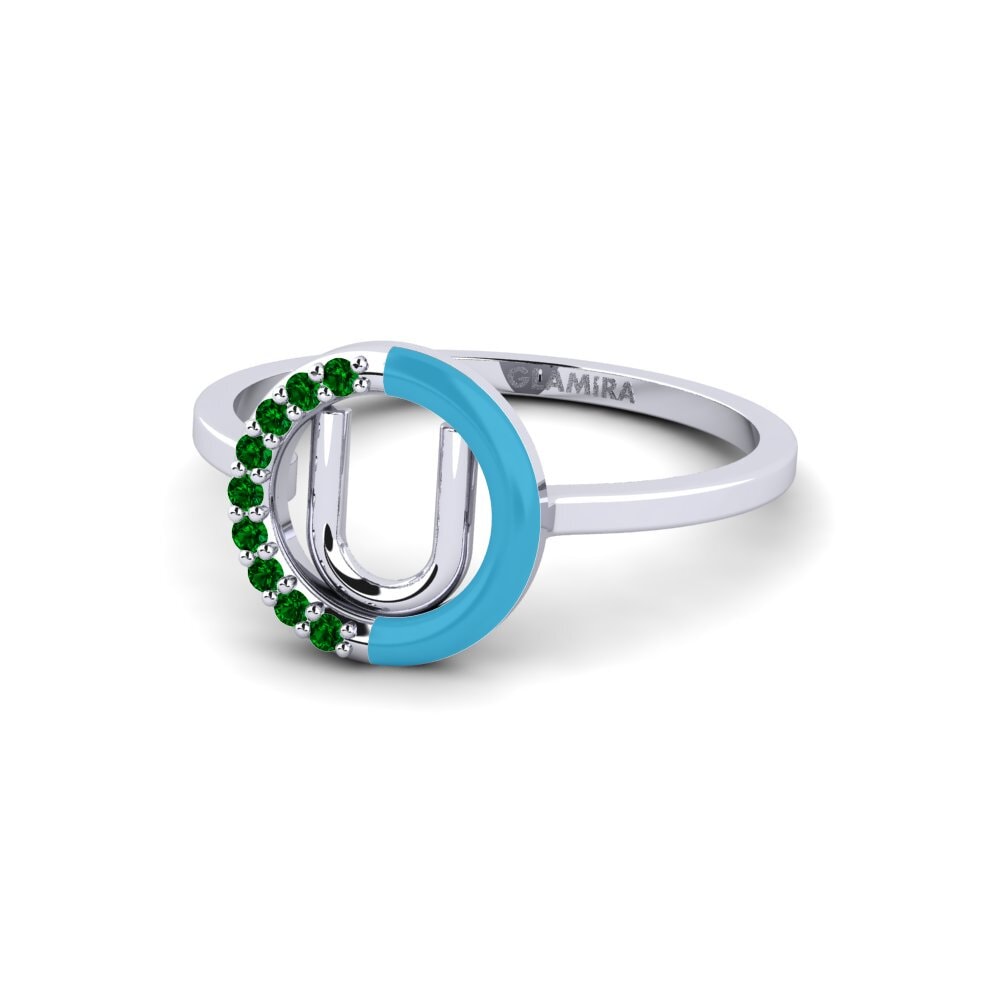 Palladium 950 Grüner Zirkonia Ring Lemnos - U