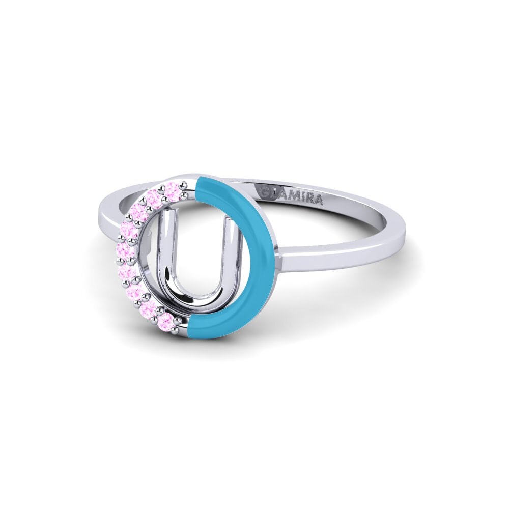 Palladium 950 Rosa Saphir Ring Lemnos - U