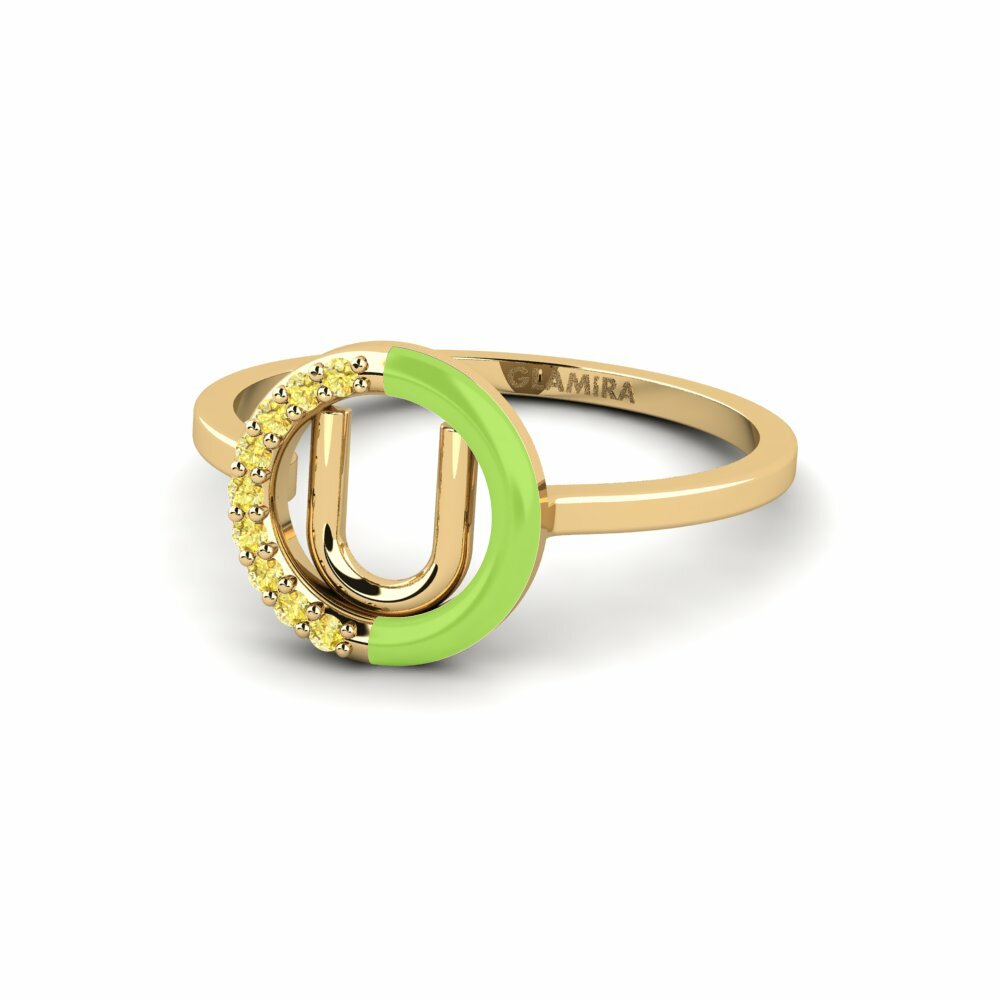 Saphir Jaune Bague Lemnos - U