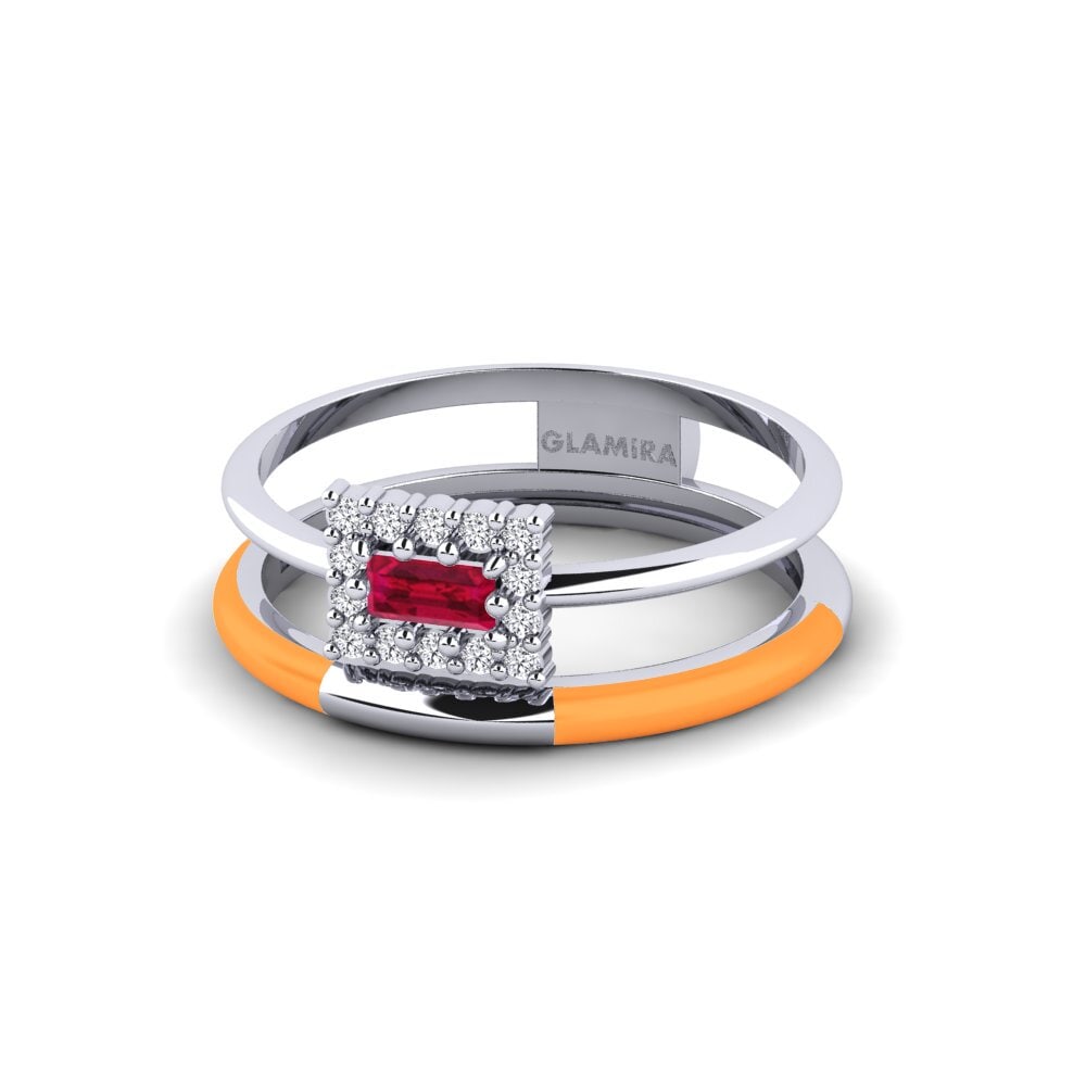 Weiß-Silber Ring Meriden