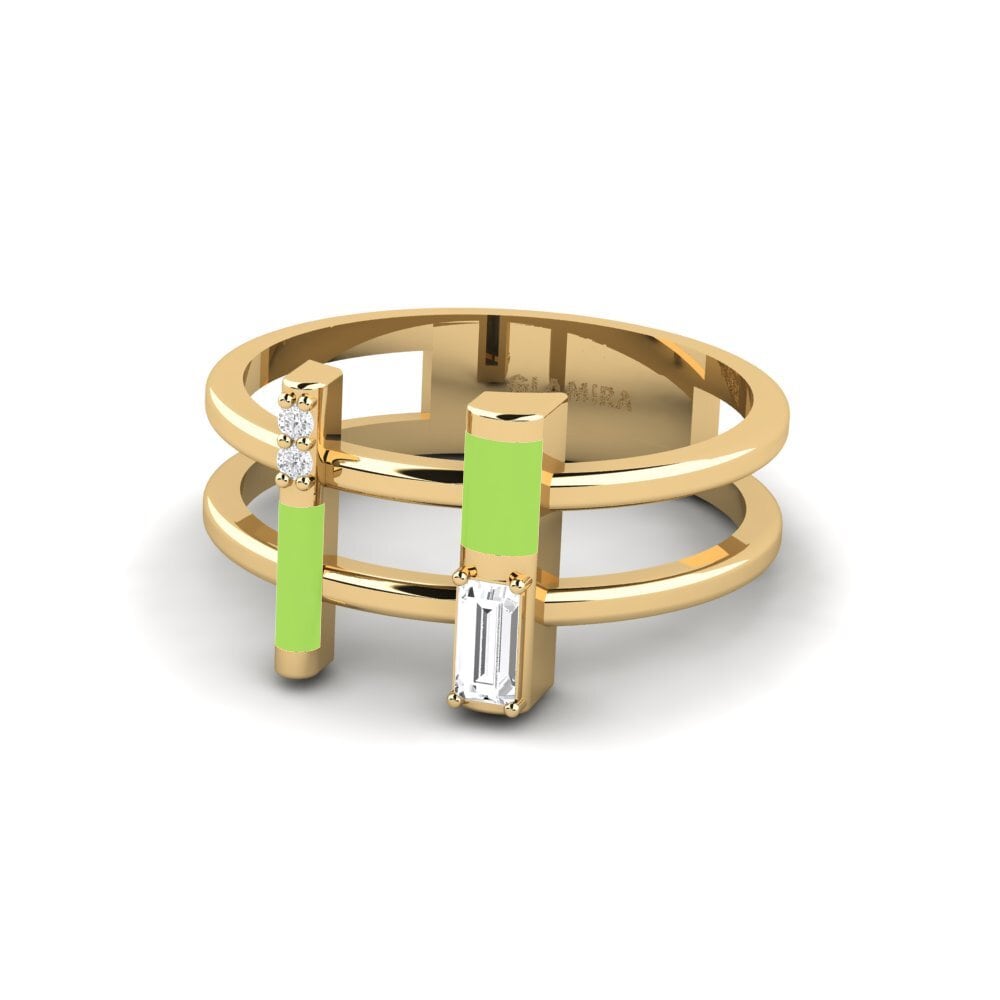 Ringe Seitensteine Weißer Saphir