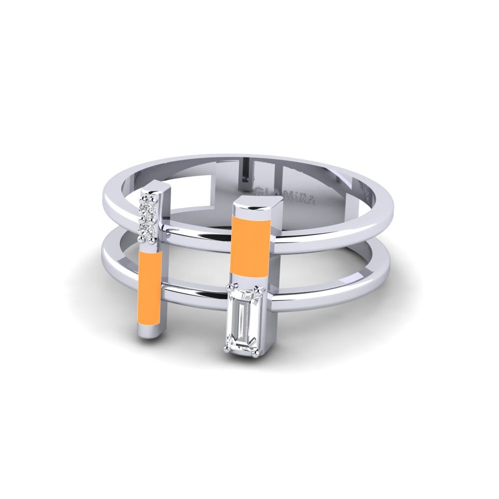 Weiß-Silber Ring Milos