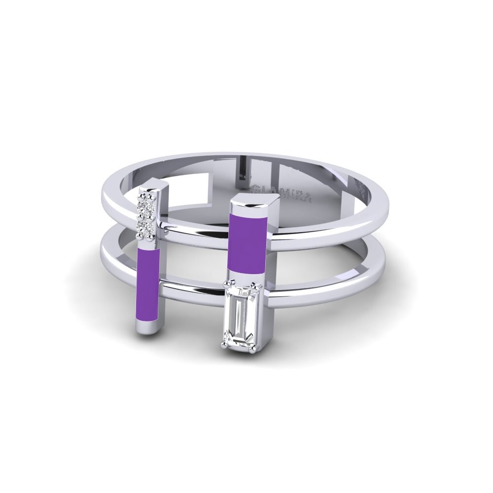 Weiß-Silber Ring Milos
