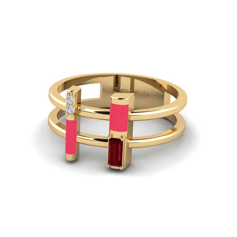 Roter Zirkonia Ring Milos