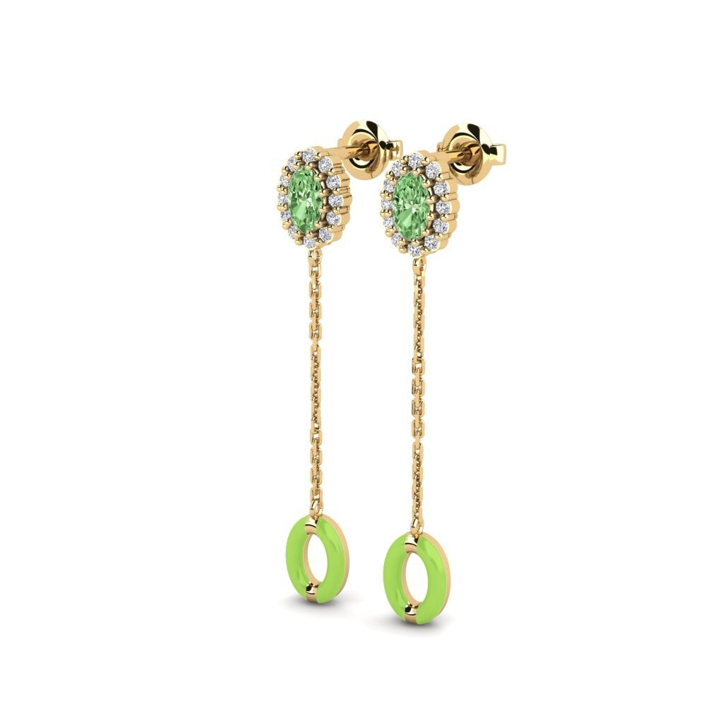 Diamante Verde Brincos Feminino Moffat