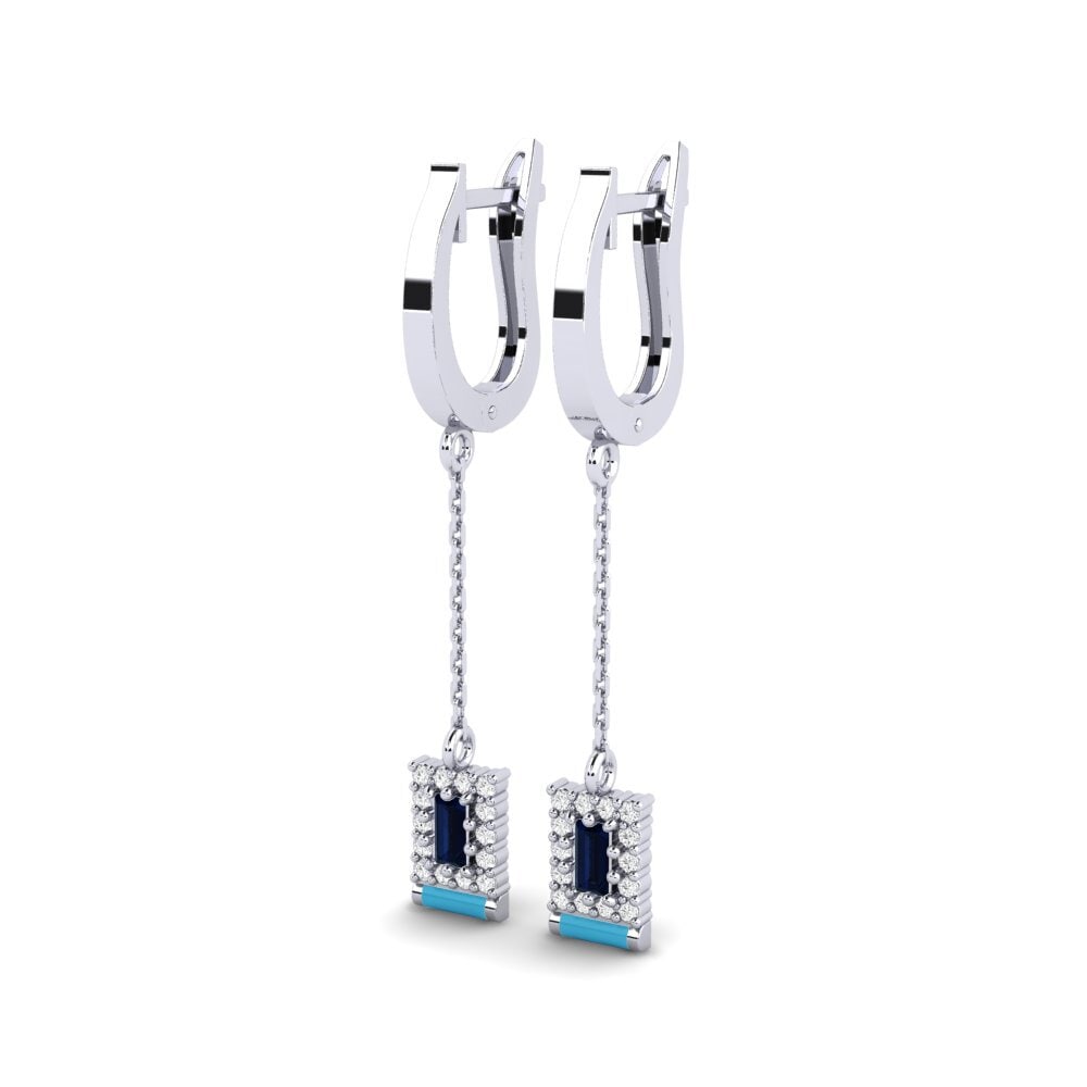 9ct White Gold Women's Earring Monument