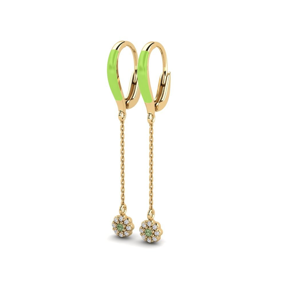 Diamante Verde Brincos Feminino Morrison