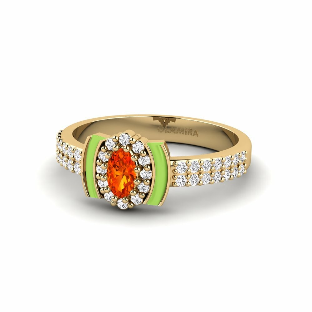 Bagues Saphir orange Halo