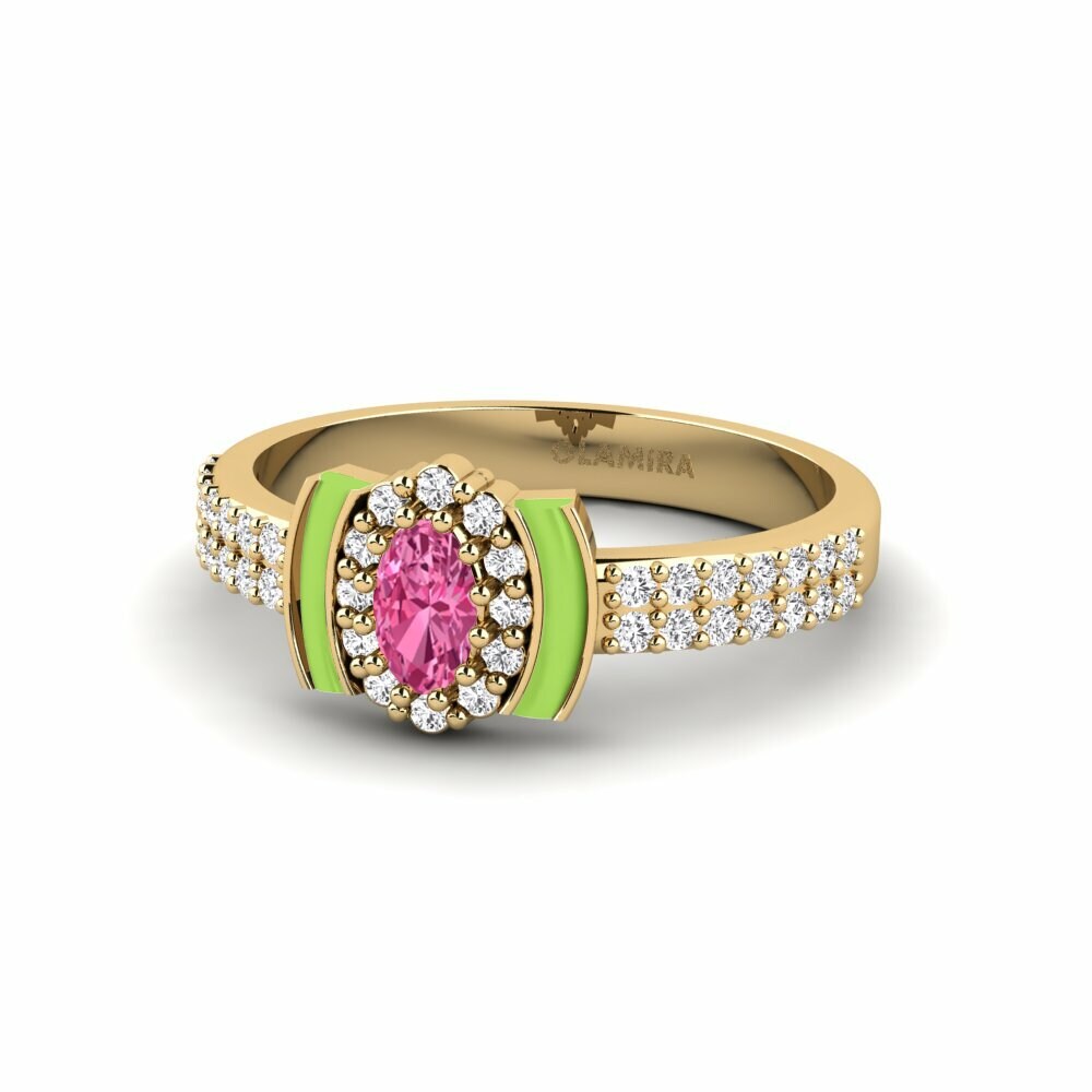 Bagues Tourmaline Rose Halo