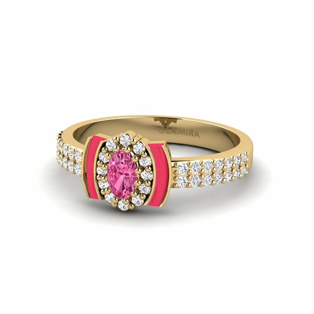 Bagues Tourmaline Rose Halo