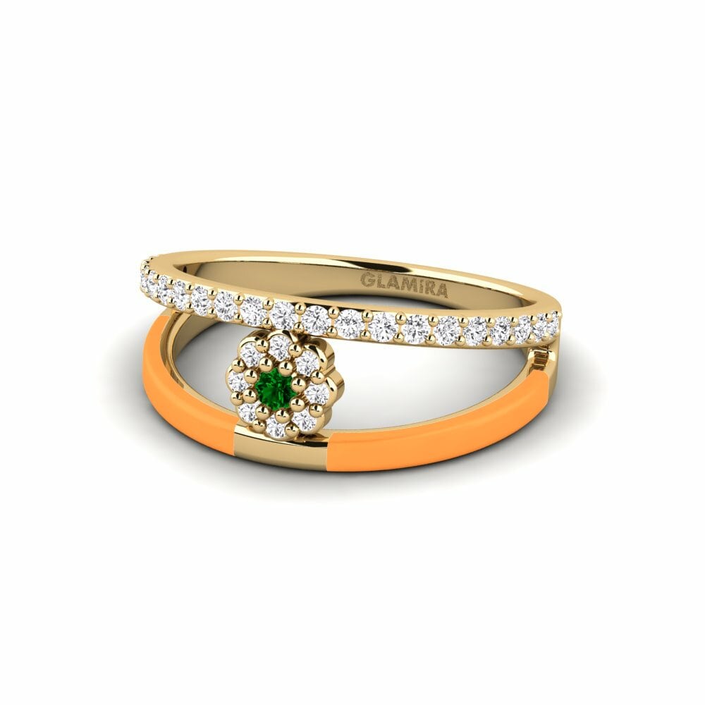 Bagues de fiançailles Zircone Vert Floral