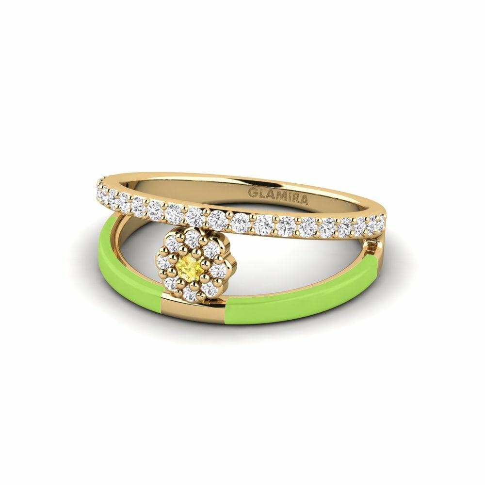 Bagues Saphir Jaune Floral
