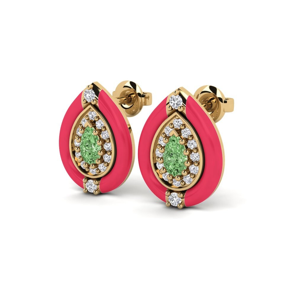 Diamante Verde Brincos Feminino Paoli