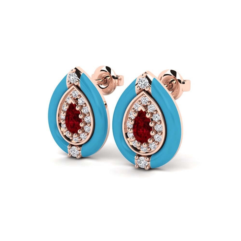 14k Oro Rosa Pendiente de mujer Paoli