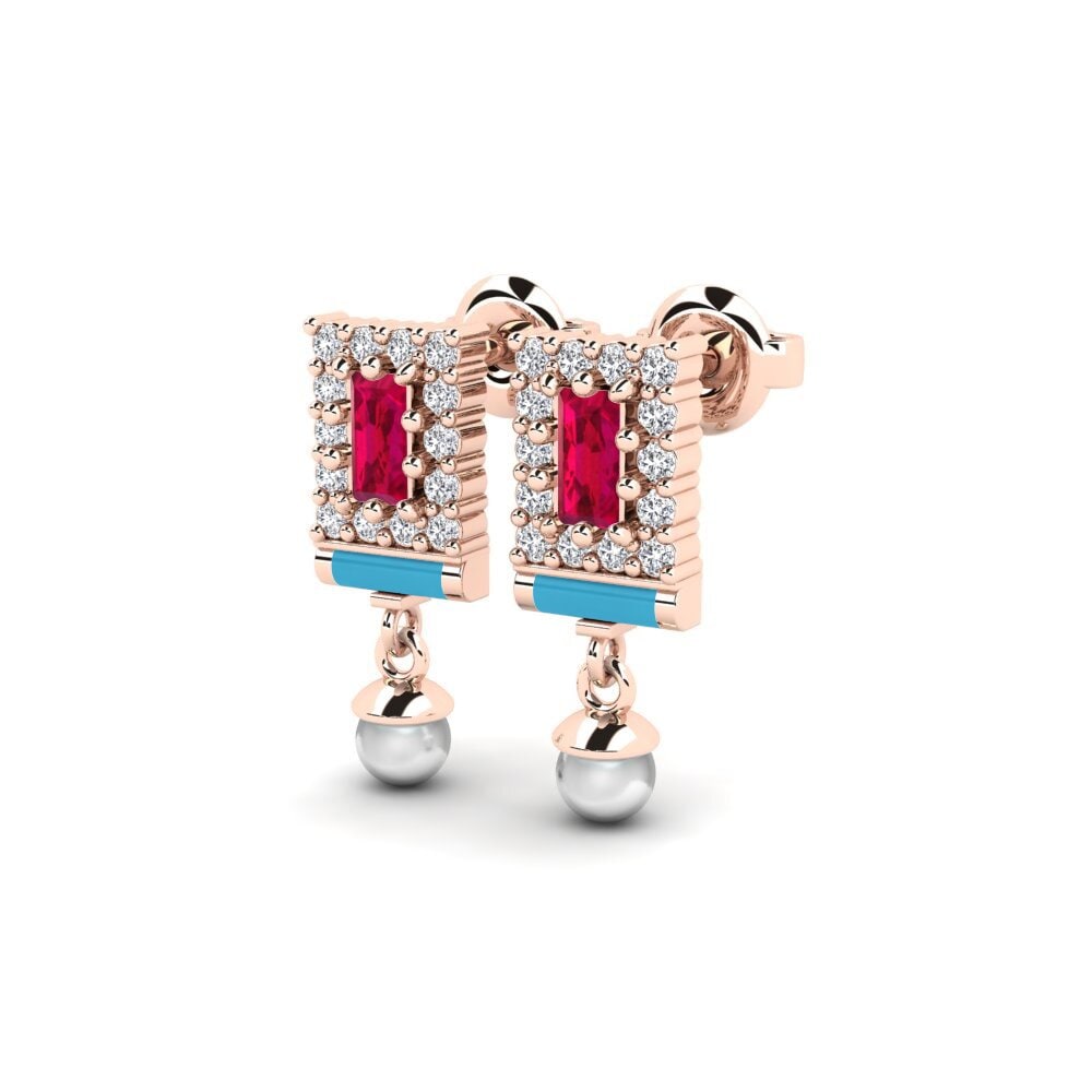 14k Oro Rosa Pendiente de mujer Pueblo