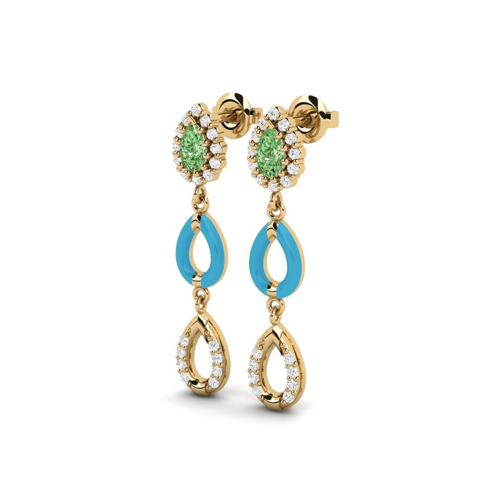 Diamante Verde Brincos Feminino Ramah