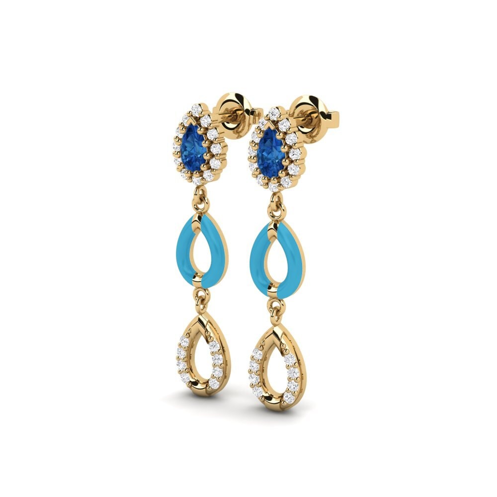 sapphire-zirconia ต่างหู Ramah