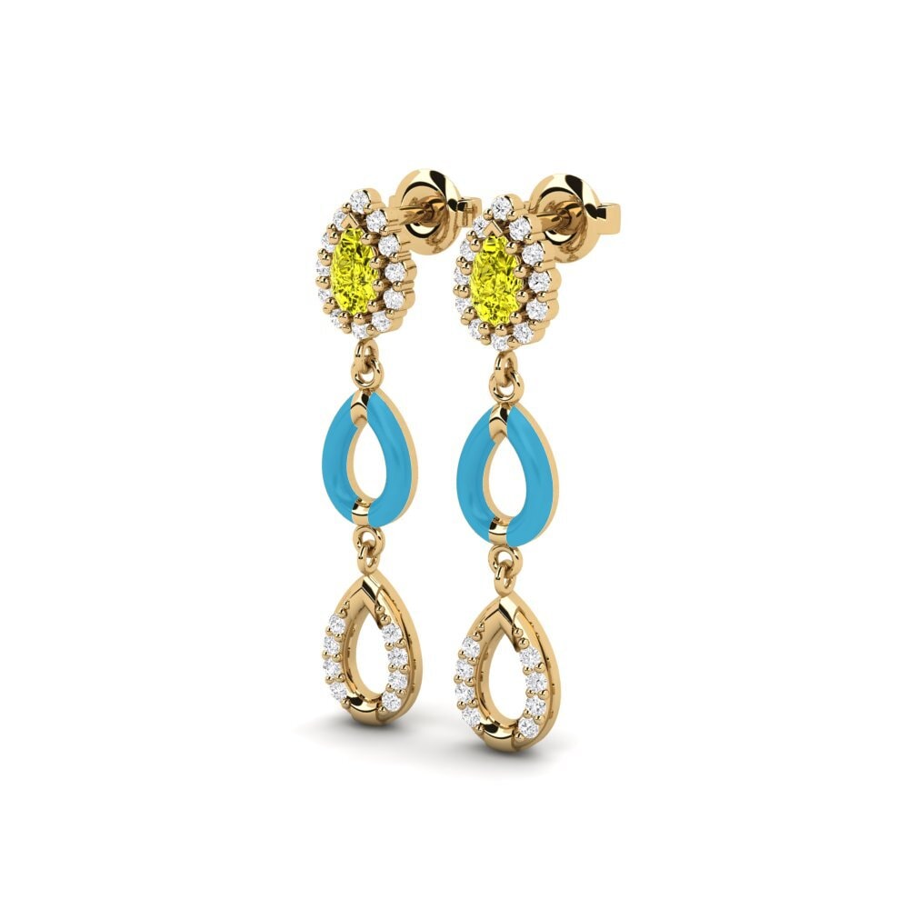 Diamant Jaune Boucle d'oreille femme Ramah