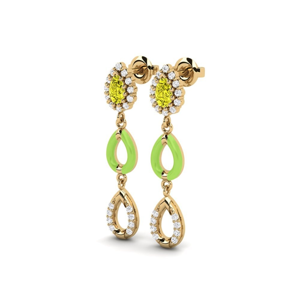 Diamante Amarillo Pendiente de mujer Ramah