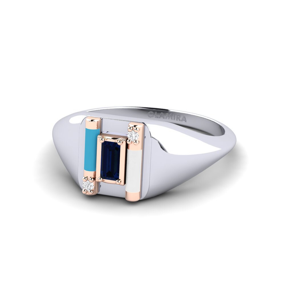 750 Weiß & Rotgold Ring Skyro