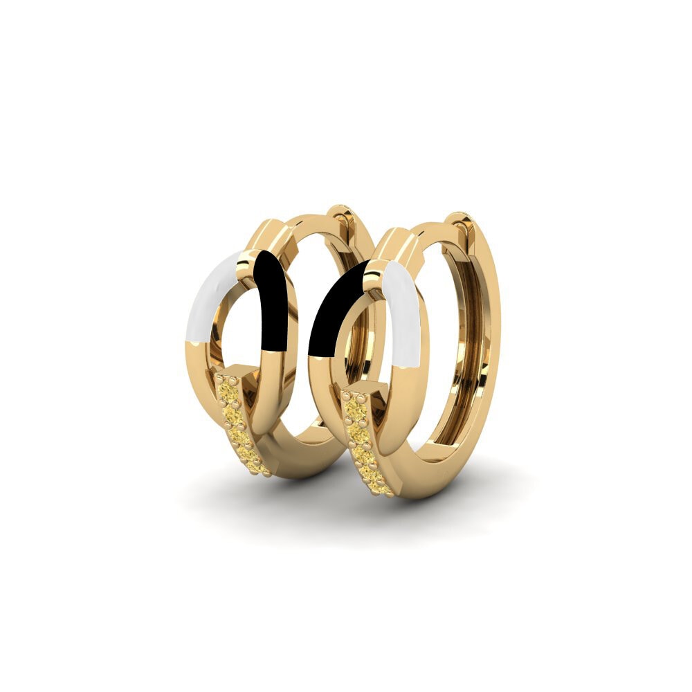 Diamant Jaune Boucle d'oreille femme Styling