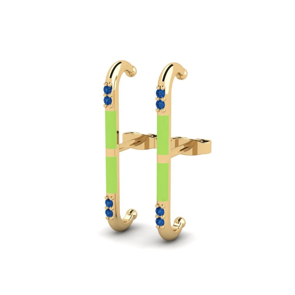 Zircone Bleu Foncé Boucle d'oreille femme Varvara