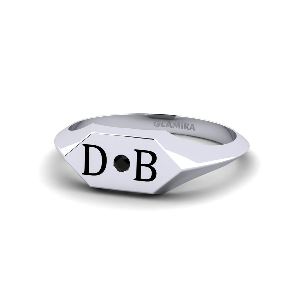 Palladium 950 Schwarzer Onyx Ring Arles