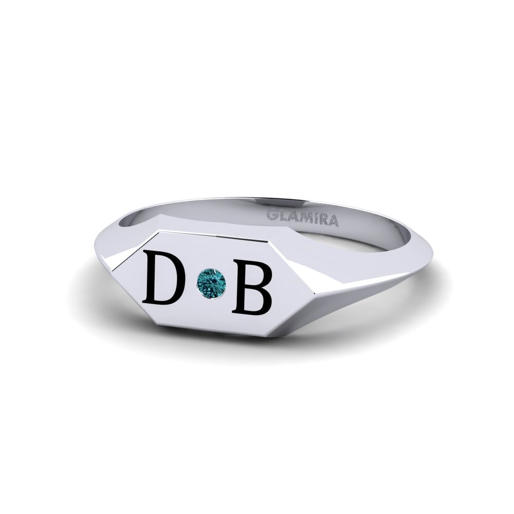 Palladium 950 Blauer Diamant Ring Arles