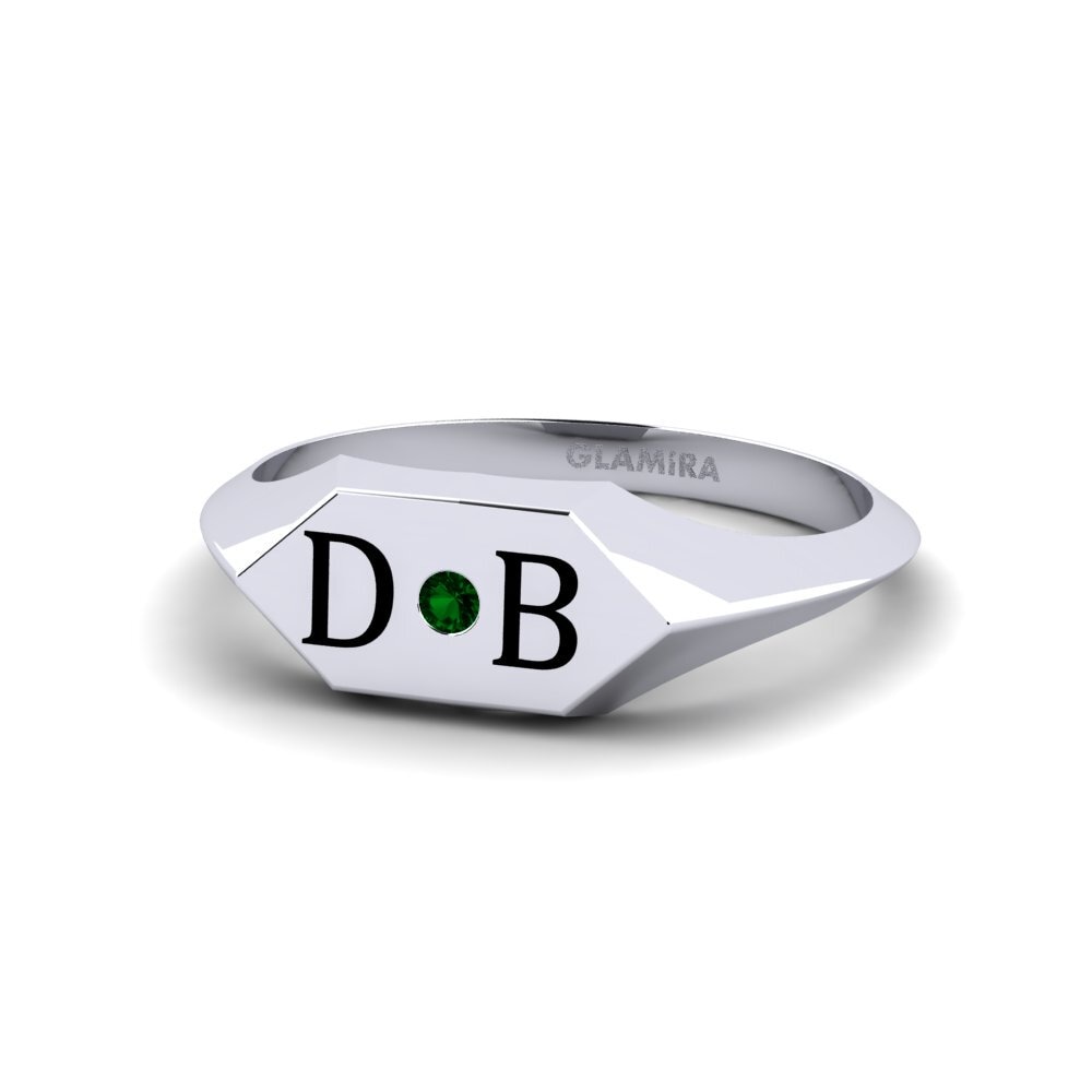 Palladium 950 Grüner Zirkonia Ring Arles