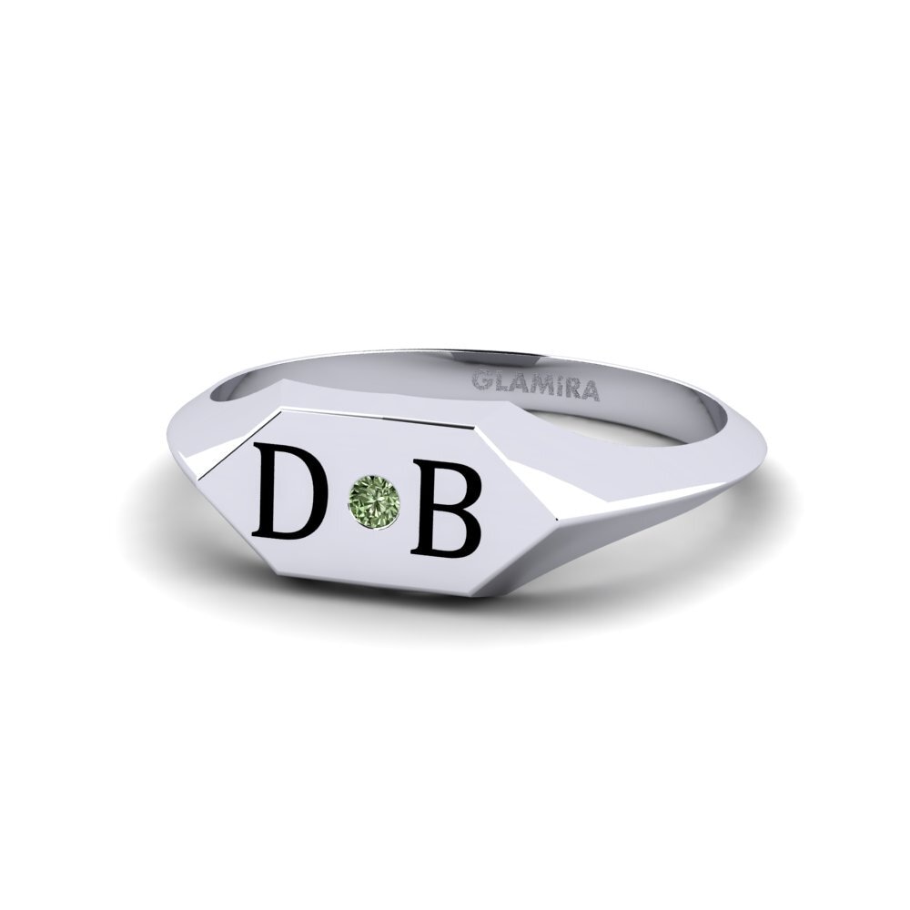 Palladium 950 Grüner Diamant Ring Arles