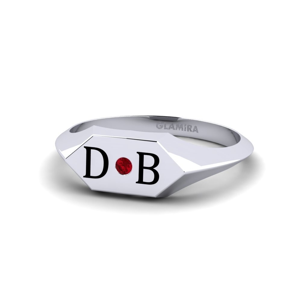 Palladium 950 Roter Zirkonia Ring Arles