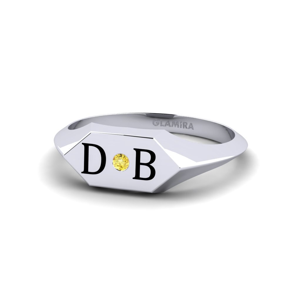 Palladium 950 Gelber Saphir Ring Arles