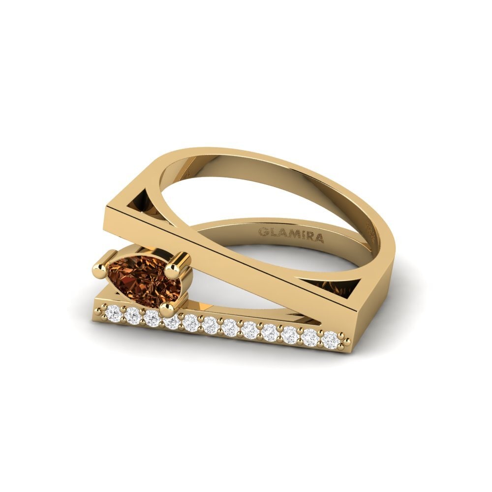 Diamante Castanho Anel Chartres