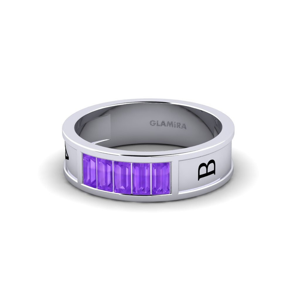 Palladium 950 Amethyst Ring Cultured