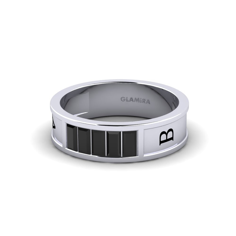 Palladium 950 Schwarzer Onyx Ring Cultured