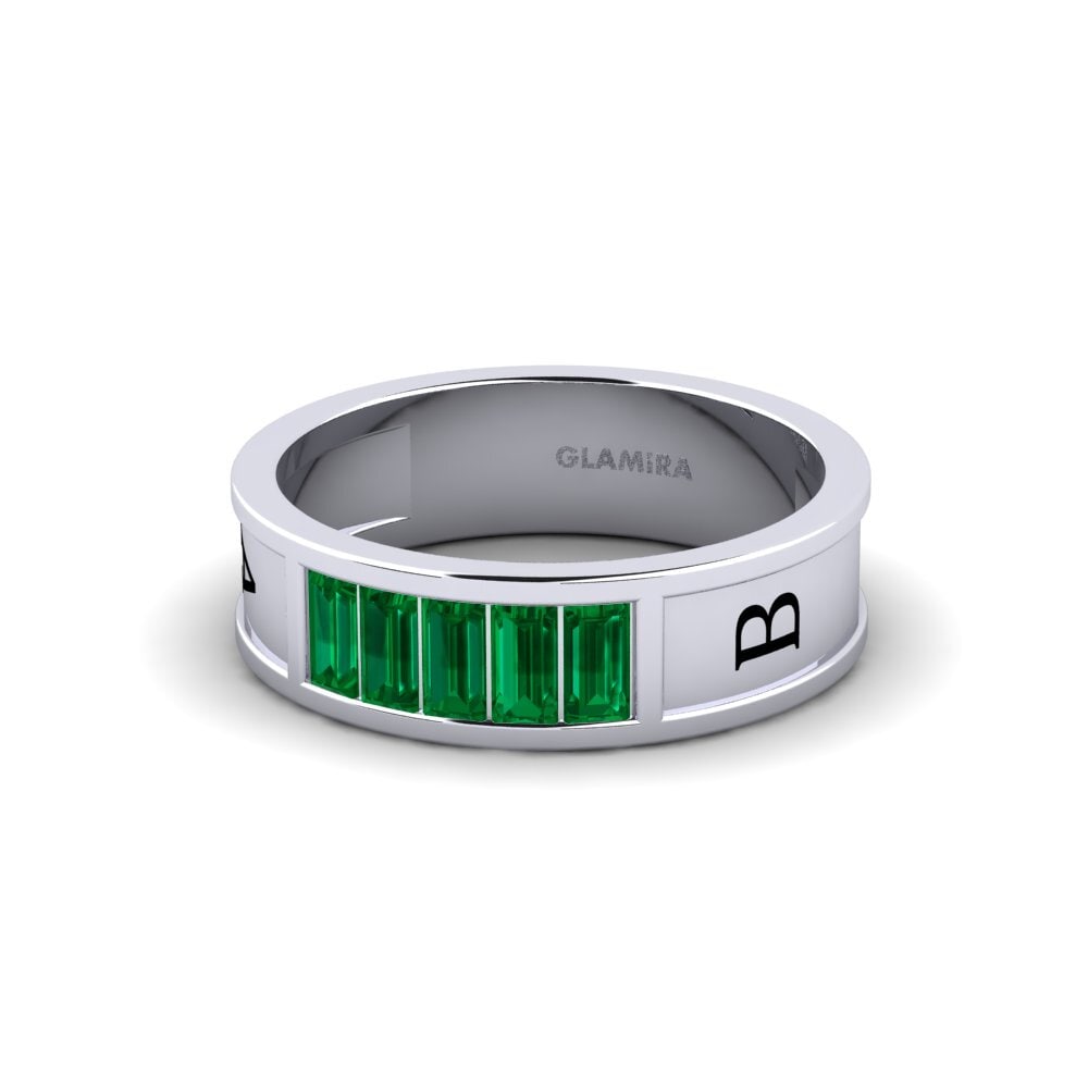Palladium 950 Grüner Zirkonia Ring Cultured