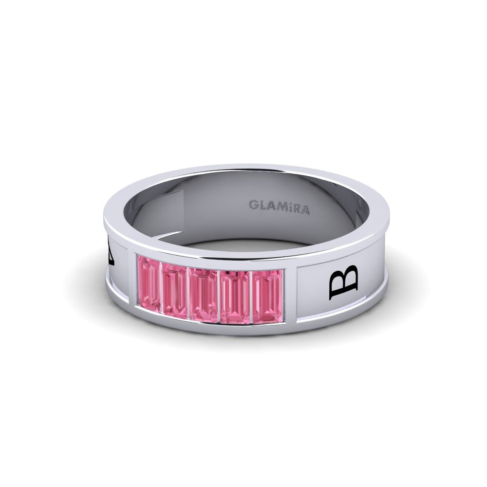 Palladium 950 Rosa Saphir Ring Cultured