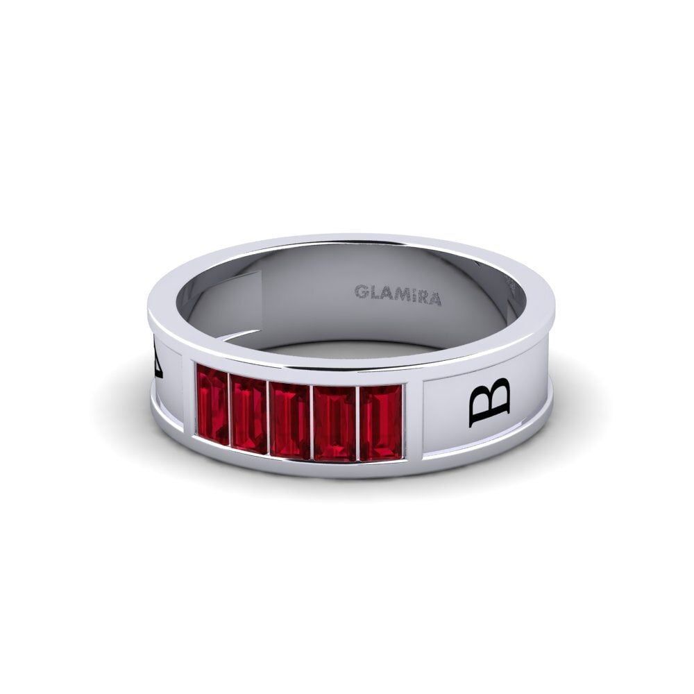 Palladium 950 Roter Zirkonia Ring Cultured