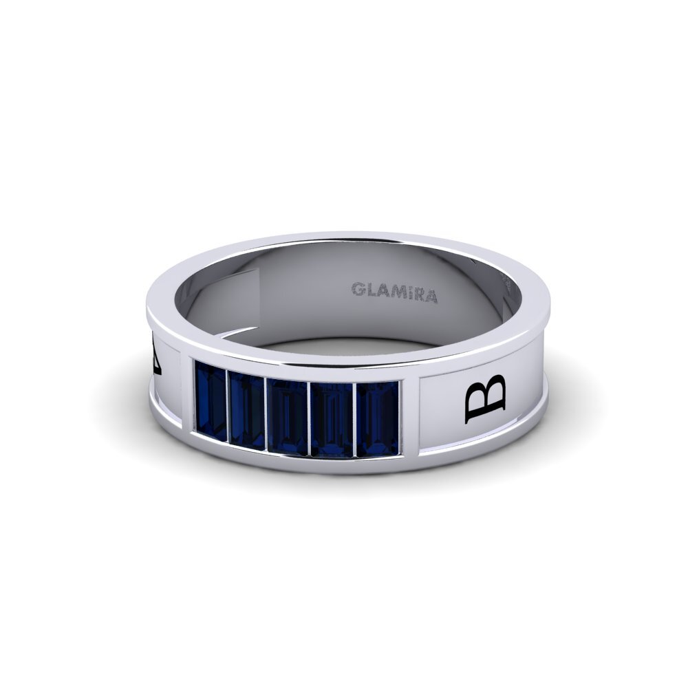 Palladium 950 Saphir Ring Cultured