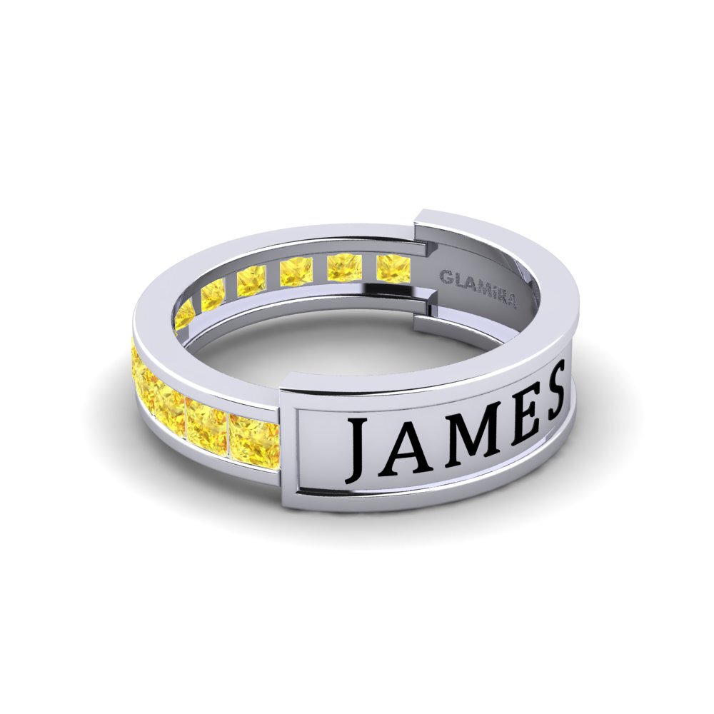 Palladium 950 Gelber Saphir Ring Deregulate