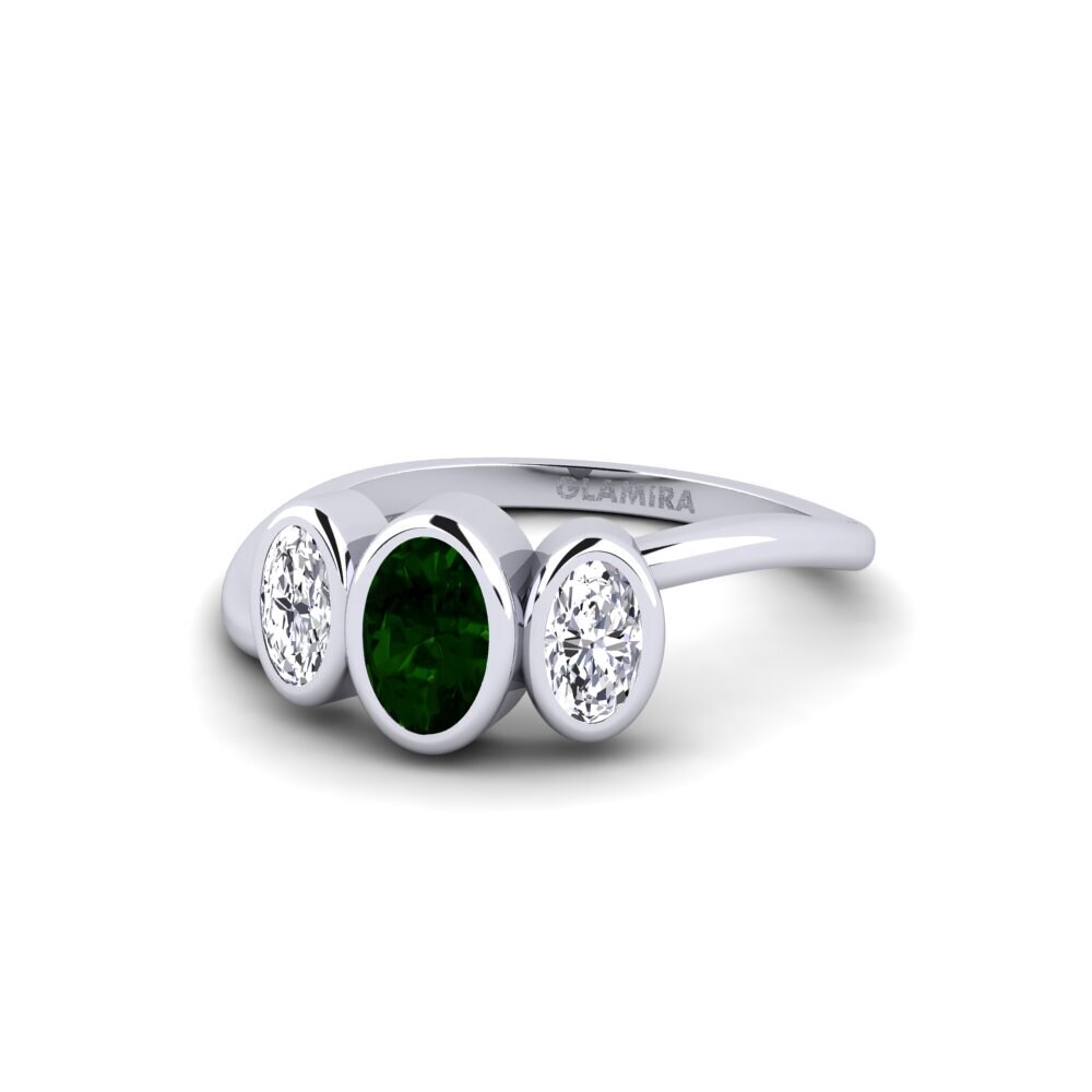 Green Tourmaline Engagement Ring Dim
