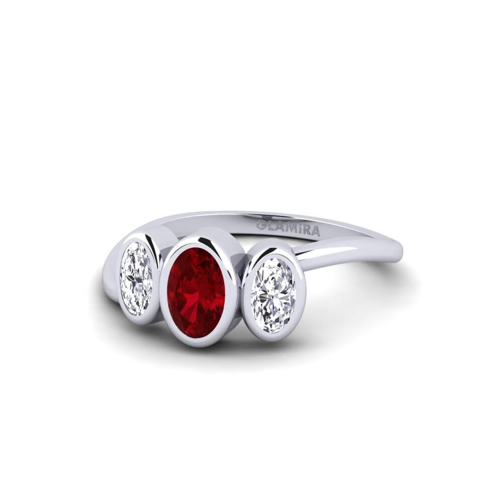 Red Zirconia Engagement Ring Dim